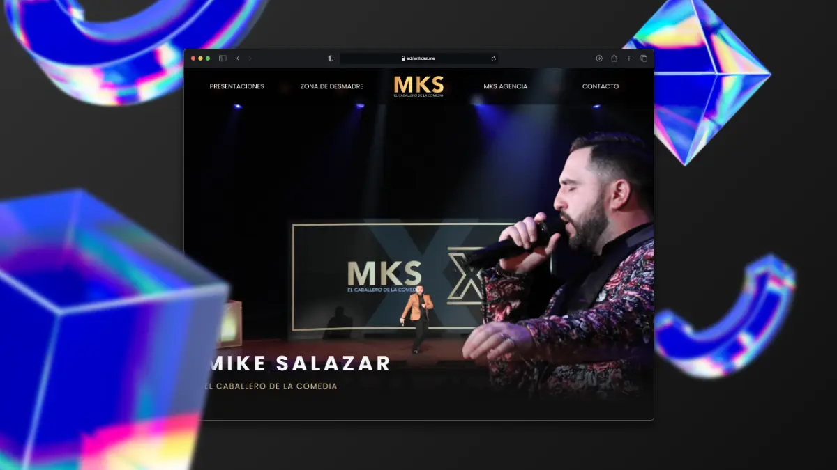 Preview de diseño web para Mike Salazar, El Caballero de la Comedia 
